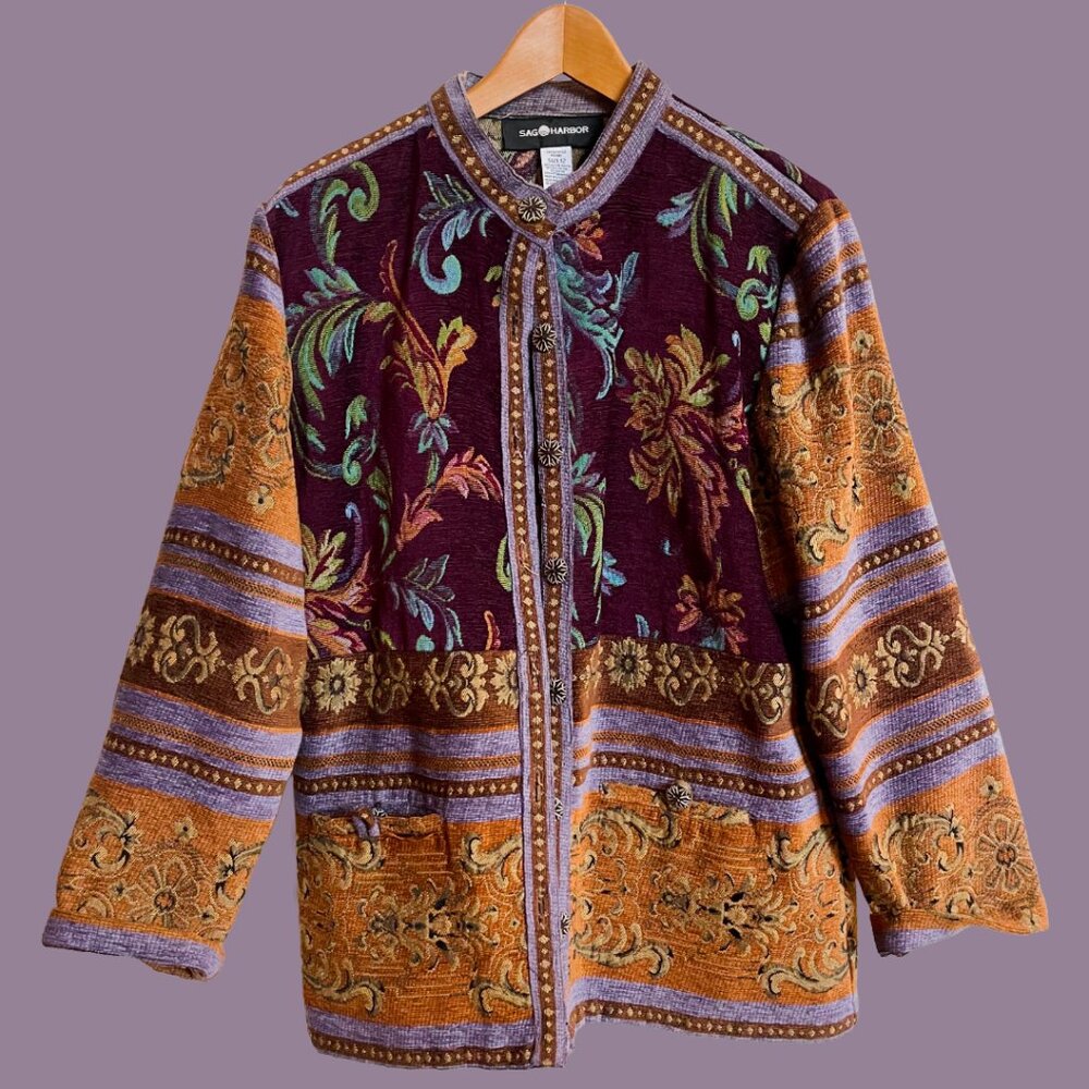 Sag Harbour Upholstery Tapestry Jacket | Vintage Boho Statement